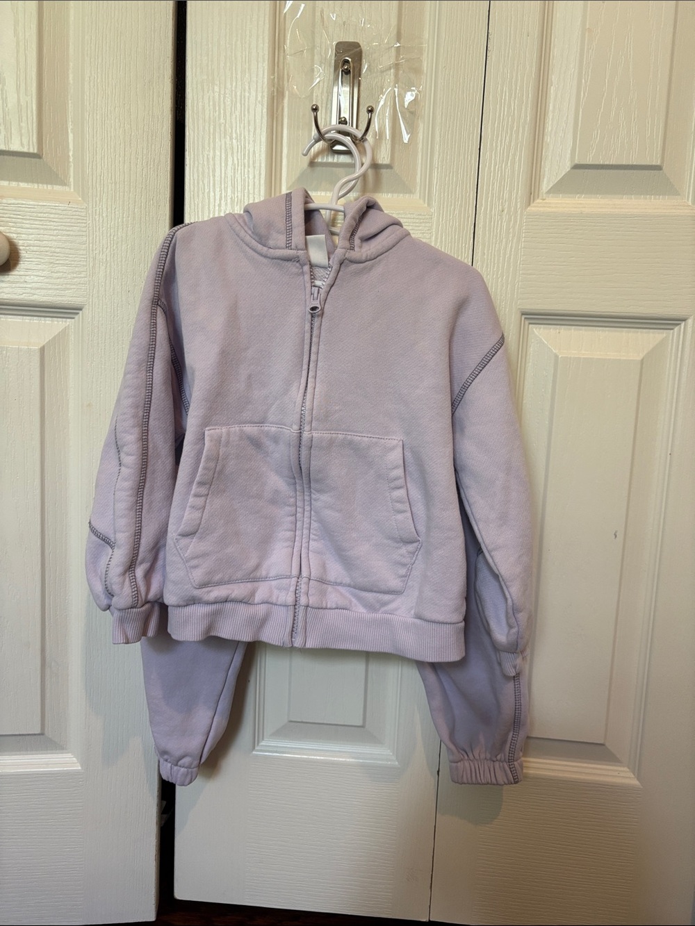 Zara Kids Light Lavender Hooded Zip Sweatshirt